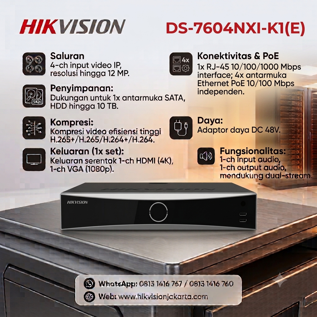 NVR Hikvision DS-7604NXI-K1