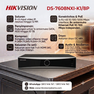 NVR Hikvision DS-7608NXI-K1/8P