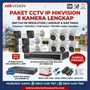 PAKET IP CCTV HIKVISION 8 CHN 2MP