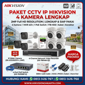PAKET IP CCTV HIKVISION 4 CHN 2MP