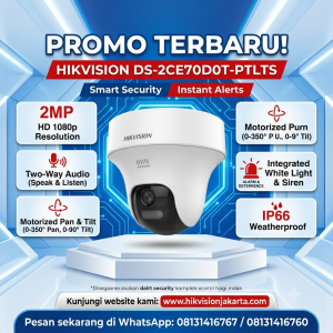 DS-2CE70D0T-PTLTS 2MP Two Way Audio Fixed PT Camera