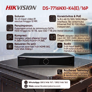 NVR Hikvision DS-7716NXI-I4/16P/S
