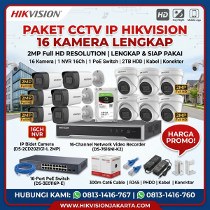 PAKET IP CCTV HIKVISION 16 CHN 2MP