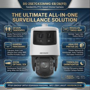 DS-2SE7C432MW-AEB(14F1)(P3) TandemVu 4+4MP 32X ColorVu & IR Acusense Network Speed Dome (Copy)