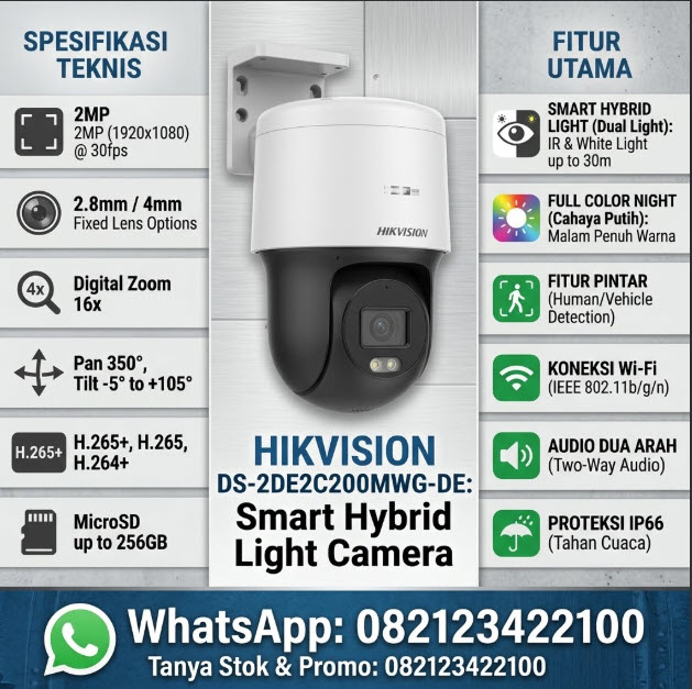 DS-2DE2C400MW-DE (S7) 4 MP Fixed Outdoor Dual Light PT Network Camera