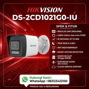 DS-2CD1021G2-LIU(F) 2 MP Smart Hybrid Light Fixed Bullet Network Camera
