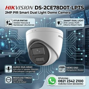 DS-2CE78D0T-LPTS 2MP Two Way Audio Fixed Turret Camera