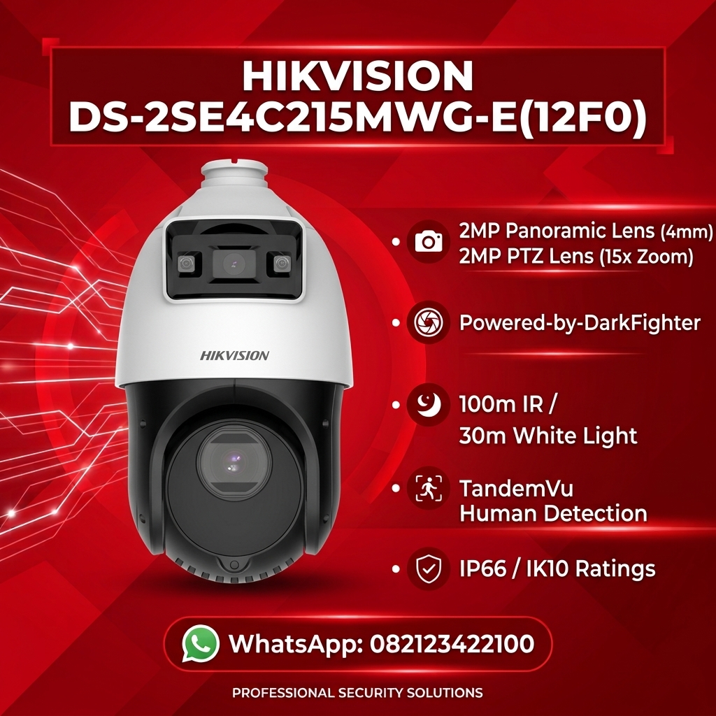 DS-2SE4C415MWG-E/14(F0) TandemVu 4+4MP 15X ColorVu & IR Acusense Network Speed Dome