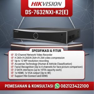 DS-7632NXI-K2(E) 32-ch 1U K Series AcuSense 4K NVR